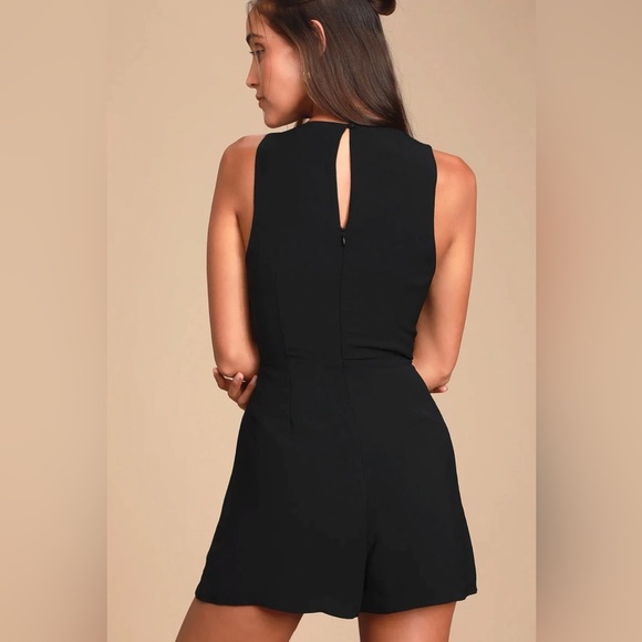 Lulus My Dear Black Pleated Sleeveless Romper Size Small - Picture 3 of 7